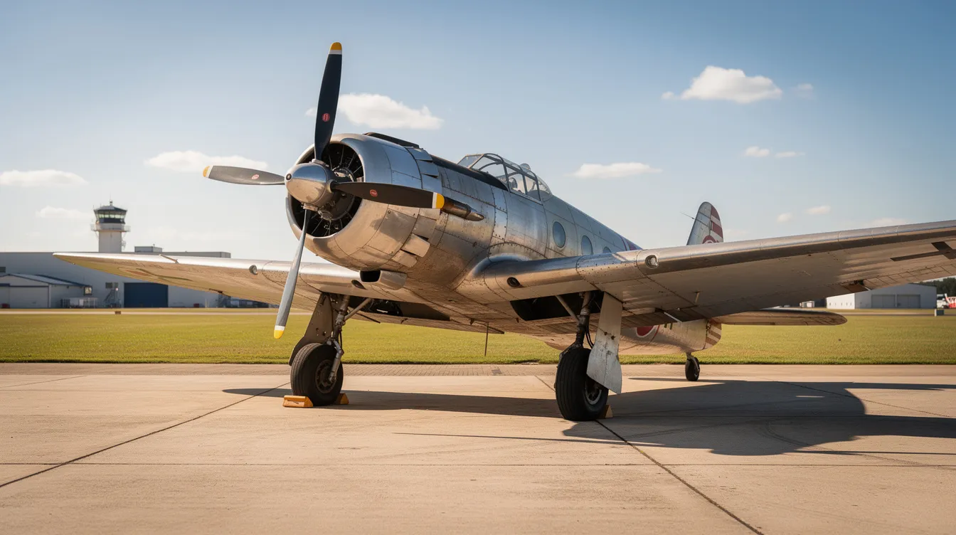 Ein historisches Propellerflugzeug aus den 1960er-Jahren steht auf einem sonnigen Flugfeld, umgeben von grünem Gras und blauen Himmel. Das Flugzeug ist ein Symbol der Luftfahrtgeschichte und erinnert an die Anfänge der kommerziellen Flugreisen in Deutschland.